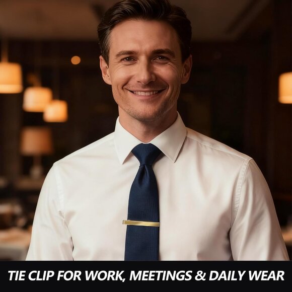 Tie Clips for Men, 6 PACK Tie Clip Set with Elegant Gift Box - Shiny & Matte Tie - Picture 3 of 9